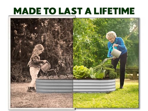 Galvanized Raised Garden Beds Outdoor (Light Gray)
