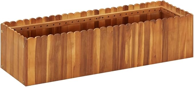 Garden Raised Bed,Wooden Flower Beds, Outdoor Garden Suitable for Flowers, Herbs and Fruits, Lawns, Verandas, Balconies, Patios 39.3"X11.8"X9.8" Solid Acacia Wood