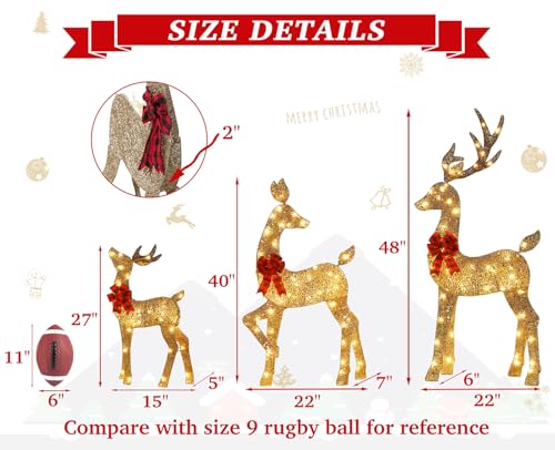 48 Inch 2.5D Gold Lighted Christmas Deer Decorations 3 (SDL-2D-001)
