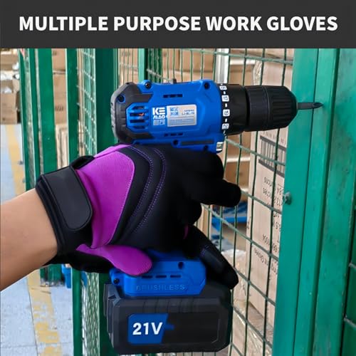 2 Pairs Spandex Work Gloves (2 Pairs Per Pack-purple Work Gloves / Medium)