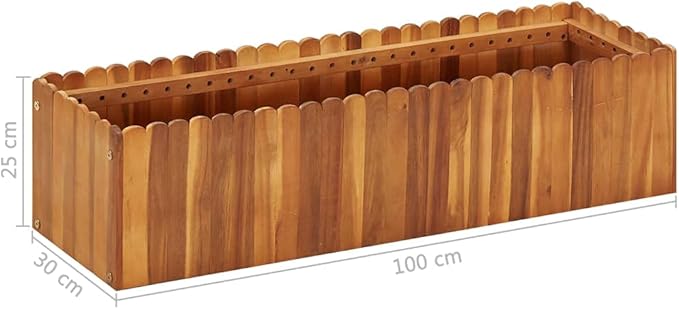 Garden Raised Bed,Wooden Flower Beds, Outdoor Garden Suitable for Flowers, Herbs and Fruits, Lawns, Verandas, Balconies, Patios 39.3"X11.8"X9.8" Solid Acacia Wood