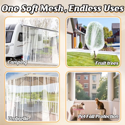 2Pcs 33x10ft Mesh Mosquito Net (White / 13x10ft)