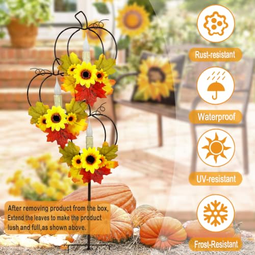 Thanksgiving Solar Lights Outdoor (Rusty-Pumpkin)
