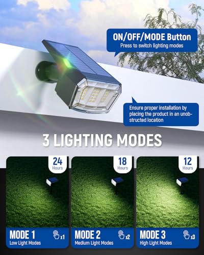 Solar Spot Lights Outdoor Waterproof (Natural Light / 1 Pack)
