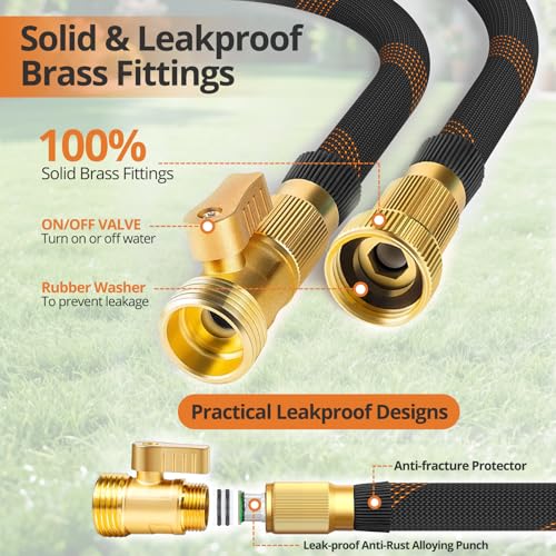 Garden Hose 100ft (Black Orange / 100FT)