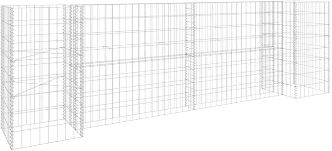 Plant Stands Ground Box Box for VegetablesH-Shaped Gabion Steel Wire 102.4"x15.7"x31.5"for Patio Balcony backyards