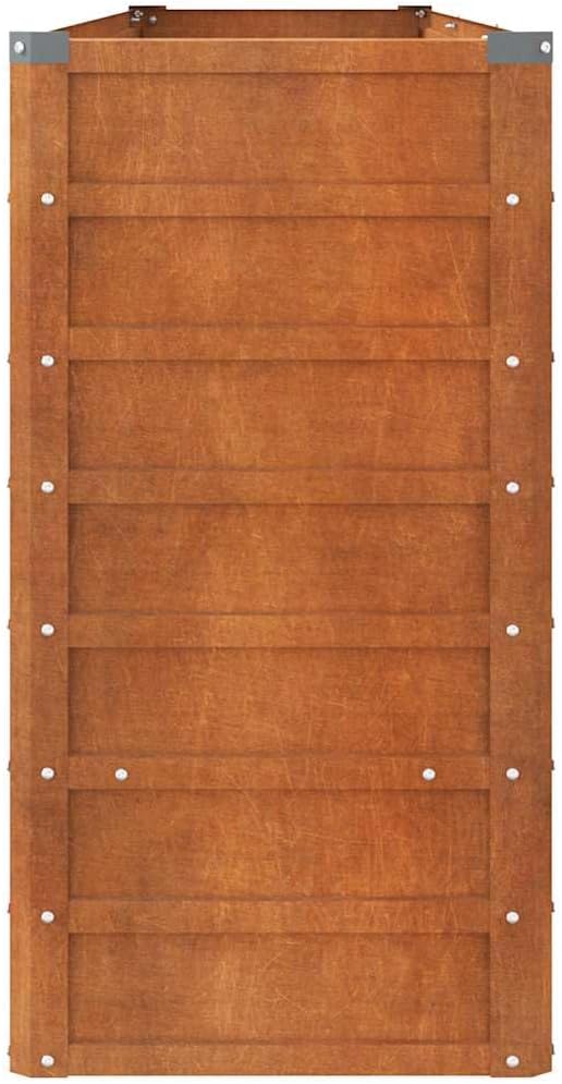 vidaXL Garden Raised Bed Planter - corten Steel Flower Box, Plant Stand, 94.5"x15.7"x30.3", Outdoor Garden/Patio Planter Pot, ic Brown