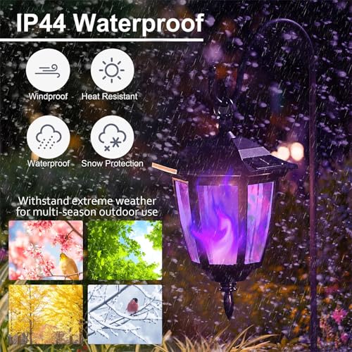 6 Pack Solar Halloween Flame Hanging Lights Outdoor (Purple / 6 Pack)