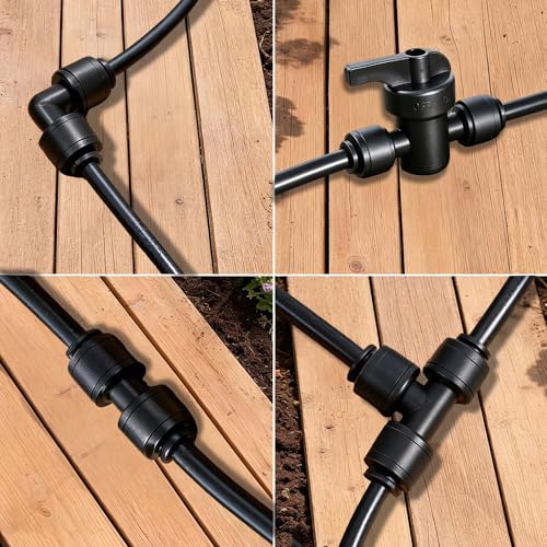 44 Pcs 1 4" Quick Connect Drip Irrigation Fittings Kit for for Gardens (44Pcs 1/4" Quick Connect Drip)