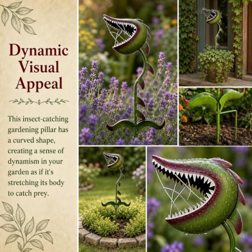 2026 Whimsical Metal Carnivorous Plant Garden Stake (21 IN)