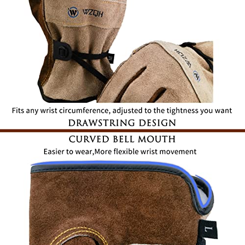 Leather Work Gloves for Men or Women.Gardening (X-Small (Pack of 1) / Coffee - Grey)