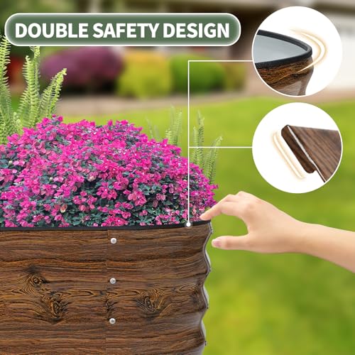 Galvanized Raised Garden Bed Outdoor (Grain / 8×2×1ft（2pcs）)