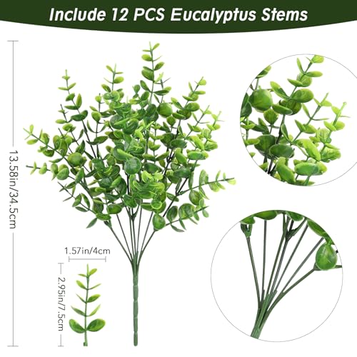 Artificial Greenery Eucalyptus Boxwood (Eucalyptus / 12PCS)