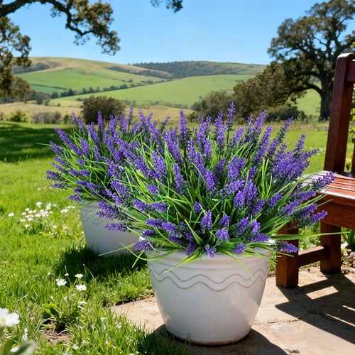 16PCS Artificial Flowers for Outdoors (Purple / 16PCS)