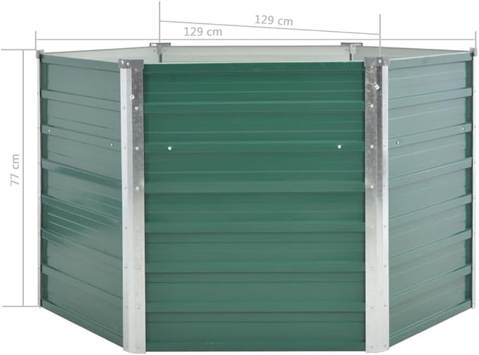 Garden Raised Bed Galvanized Steel 50.8"x50.8"x31.3" Green,Raised Garden Bed,Outdoor Planters for Flower Herb Garden