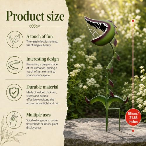 2026 Whimsical Metal Carnivorous Plant Garden Stake (21 IN)