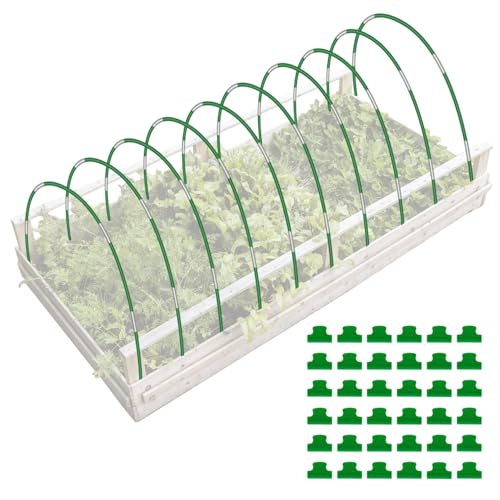 50 Pack Garden Hoops for Raised Beds (Green-50P)