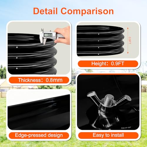 Raised Garden Bed Outdoor (Black)