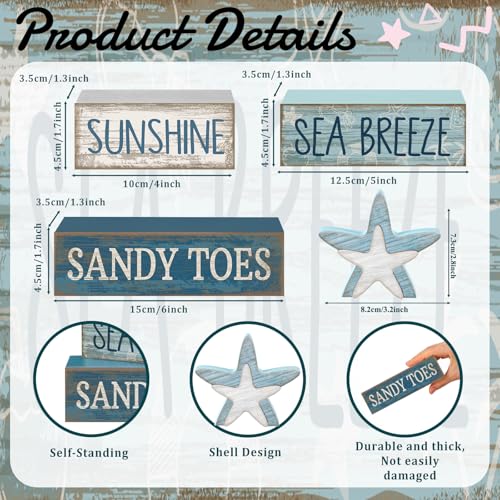 4 Pcs Coastal Christmas Table Decor (Starfish)