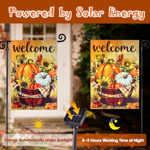 Thanksgiving Garden Flag (Maple Pumpkin / 12x18 Inch)