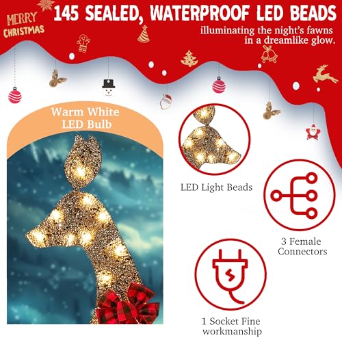 48 Inch 2.5D Gold Lighted Christmas Deer Decorations 3 (SDL-2D-001)
