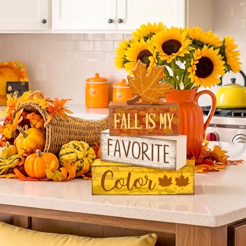 4 Pcs Fall Table Decor Wooden Maple Leaf (Fall Maple Leaf)