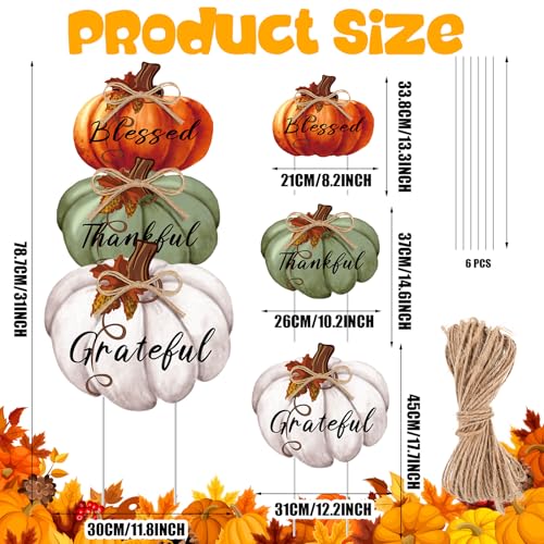 3 Pcs 31 Inch Fall Outdoor Decorations Yard Sign (Vintage Color)