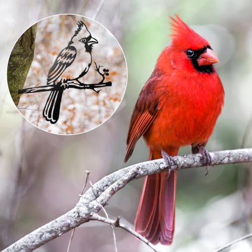 Metal Bird Christmas Cardinal Garden Decor (Cardinal 28x28)