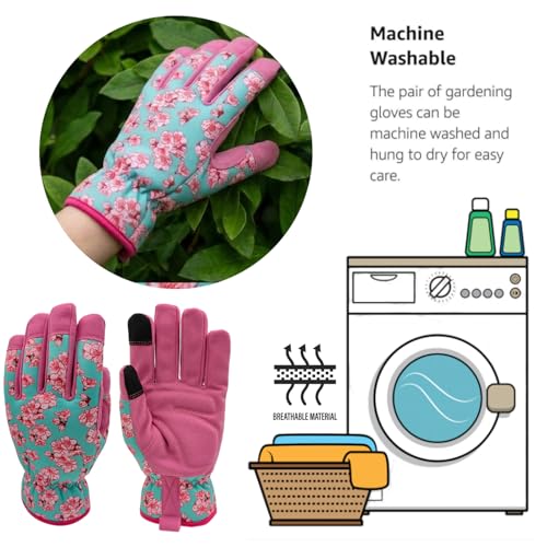 Lightweight Gardening Gloves (Pink&blue / Medium)