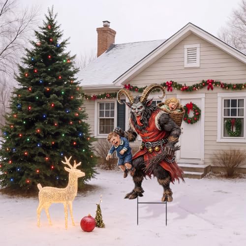 Christmas Outdoor Decor Krampus Metal Garden Stakes (Krampus)