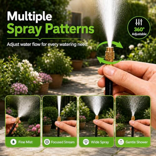320FT Drip Irrigation System with Brass Splitter & Copper Nozzles (320FT)