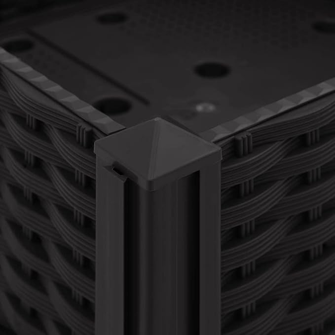 Raised Garden Bed 47.2"x15.7"x9.1" Polypropylene Planter Outdoor Garden Raised Bed Black Elevated Planter Box for Flowers, Vegetables, Herbs and Plants