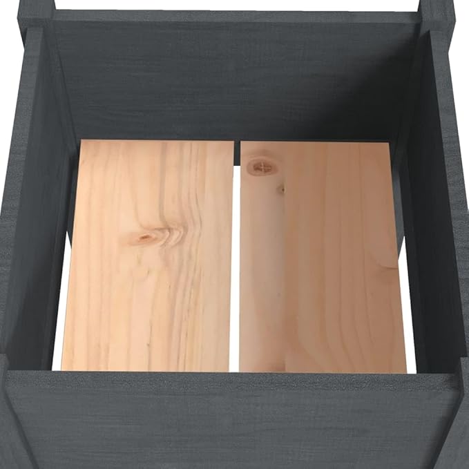 Garden Planter,Gardening Planters,Patio Raised Beds,Backyard Raised Beds,Raised Flower Beds,Garden Decoration,Planter Boxes,for Decks,Patios,Balconies,Gray 15.7"x15.7"x27.6" Solid Wood Pine