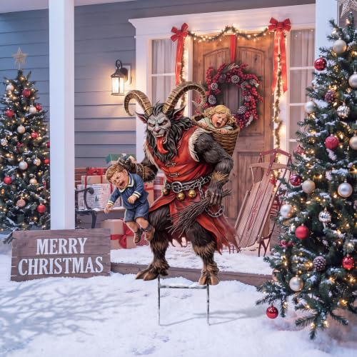 Christmas Outdoor Decor Krampus Metal Garden Stakes (Krampus)