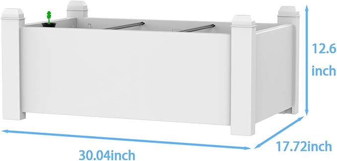 Vixzen Raised Garden Bed Outdoor,Reinforced Large Planter Box with Wheels & Storage Shelf,Mobile Planter Bed Box for Backyard, Patio, Balcony (Gray, 30.04 * 17.72 * 12.6)