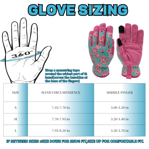 Lightweight Gardening Gloves (Pink&blue / Medium)