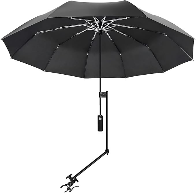 UPF 50+ Beach Umbrella with Adjustable Universal Clamp