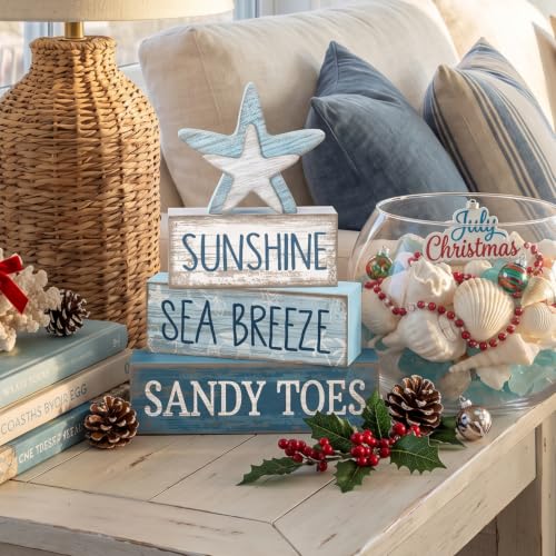 4 Pcs Coastal Christmas Table Decor (Starfish)