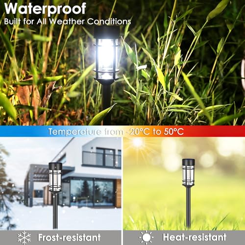 Solar Pathway Lights Outdoor (Black)