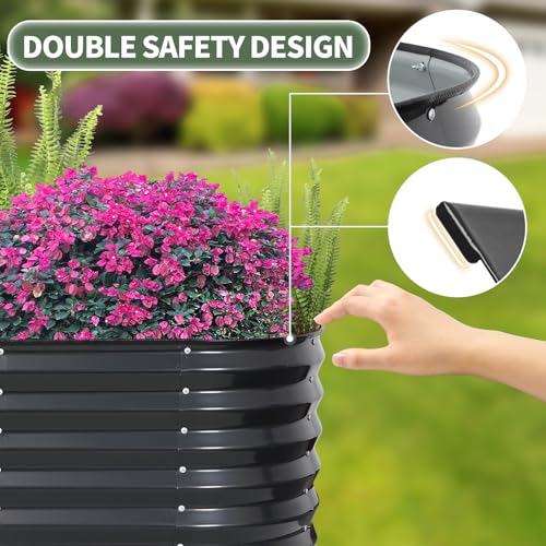 Galvanized Raised Garden Bed Outdoor (Gray / 6×2×1.4ft（1pcs）)