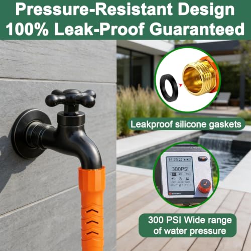 Flexible Garden Hose 50 Ft (OrangeBlack / 50 Ft)