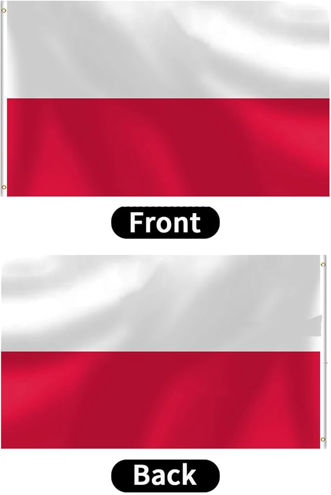 Poland Flag 3x5 FT Heavy Duty Polish Flag Double Stitched Vivid Color Fade Proof Outdoor Decor With Brass Grommets(Poland)