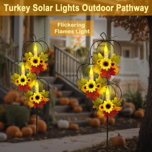 Thanksgiving Solar Lights Outdoor (Rusty-Pumpkin)