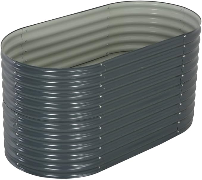 Garden Raised Bed 63"x31.5"x31.9" Galvanized Steel Gray,Raised Garden Bed,Outdoor Planters for Flower Herb Garden