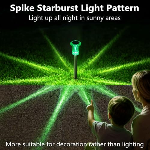 Solar Halloween Lights Outdoor Waterproof 10 Pack Halloween Decor (Green 10Pack)
