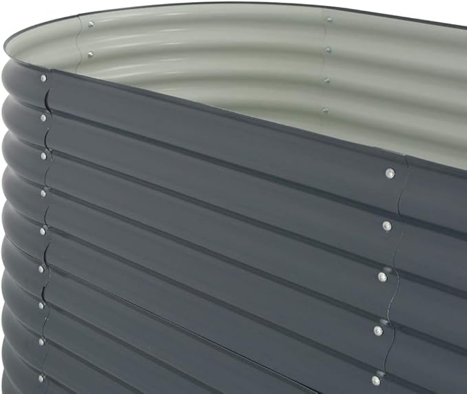 Garden Raised Bed 126"x31.5"x31.9" Galvanized Steel Gray,Raised Garden Bed,Outdoor Planters for Flower Herb Garden