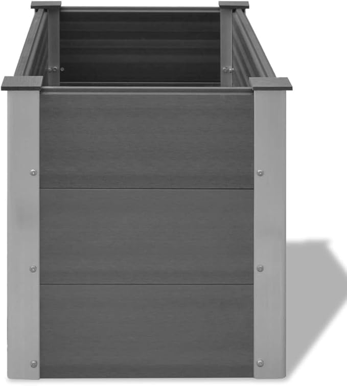 Raised Bed Raised Garden Beds Outdoor Furniture Decoration Garden Raised Bed WPC 39.4"x19.7"x21.3" Gray Easy to Assemble for Backyard Patio Deck Lawn