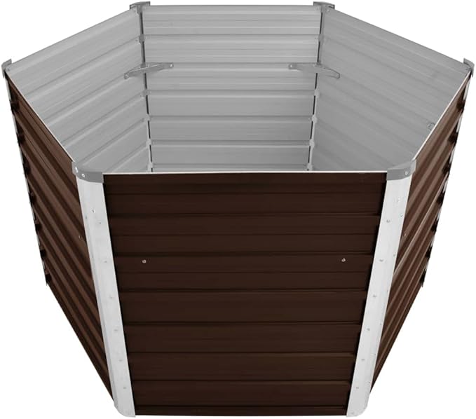 Garden Raised Bed Brown 50.8"x50.8"x30.3" Galvanized Steel,Raised Garden Bed,Outdoor Planters for Flower Herb Garden