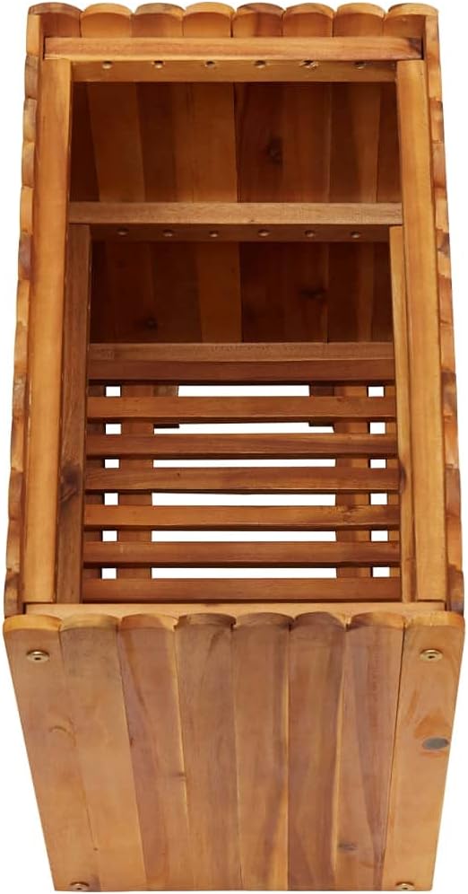 Natural Acacia Wood Raised Bed, Ideal Garden Planter, Welded Grid Design for Patios, Retaining Landscape & Vegetable Growing, Solid Brown Color