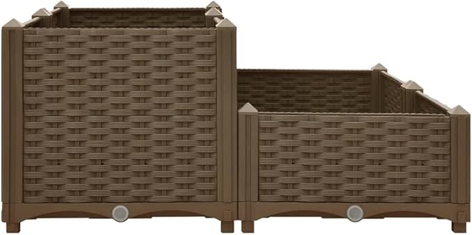 Raised Bed 31.5"x31.5"x15" Polypropylene,Raised Garden Bed,Outdoor Planters for Flower Herb Garden